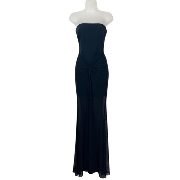 David Koma Strapless Illusion Gown Black Stretch Evening Formal - Picture 8 of 15